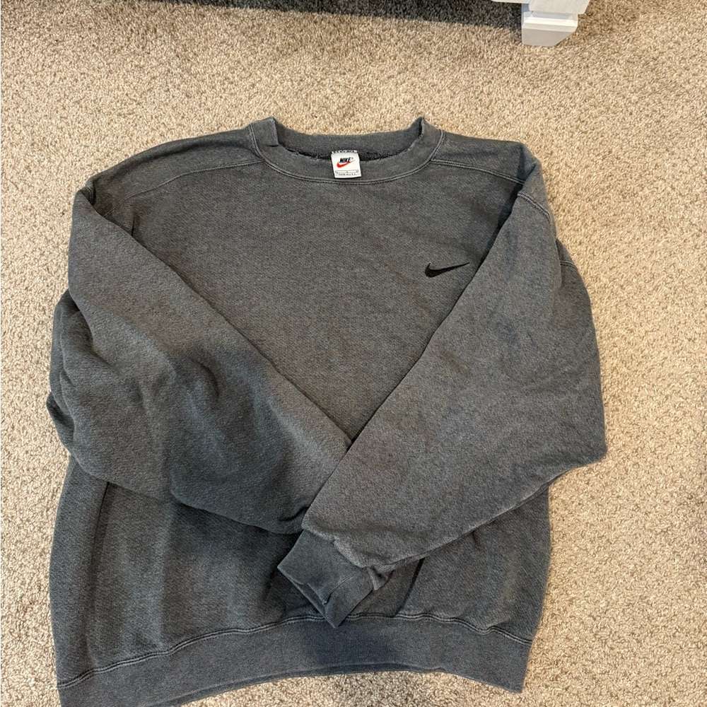 Vintage Nike Men's Charcoal Crewneck Sweatshirt